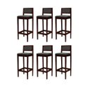 Ver imagem 2 de Kit 6 Banquetas Assento Encosto Estofado em Linho Hellen:imbuia com Linho Chumbo