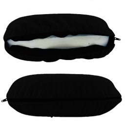 Kit 2 Travesseiro Pescoço Almofada Viagem Travel Plush Nap Preto - 3