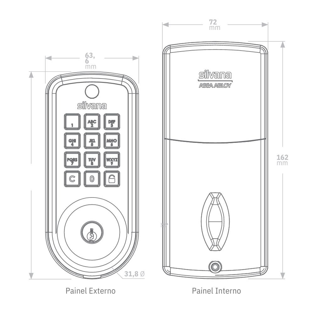 Fechadura Digital Smart Lock Sdd115 Sobrepor - Silvana Niquelado - 7