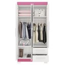 Ver imagem 3 de Guarda Roupa Notável Nt 6010 4 Portas 2 Gavetas 187cm Branco Rosa Texturizado