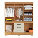 Ver imagem 3 de Guarda Roupa Roupeiro Mônaco 10 Portas 3 Gavetas Cinamomo Areia Aramóveis