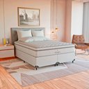 Ver imagem 3 de Cama Box Queen Branco + Colchão Paris Molas Ensacadas Branco Couro Branco/branco