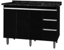 Ver imagem 1 de Gabinete Para Pia de 1.20 Metro balcão 100% MDF com Puxador em Alumínio inteiro chapa de 15mm ultima