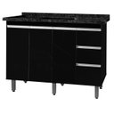Ver imagem 1 de Gabinete Para Pia de 1.20 Metro balcão 100% MDF com Puxador em Alumínio inteiro chapa de 15mm ultima