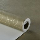 Ver imagem 1 de PAPEL DE PAREDE IMPORTADO GEOMETRICO VERDE C/DOURADO