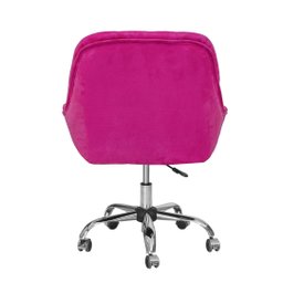 Cadeira Poltrona Alice Rosa Pink Decorativa Regulagem de Altura Rodinhas - 3