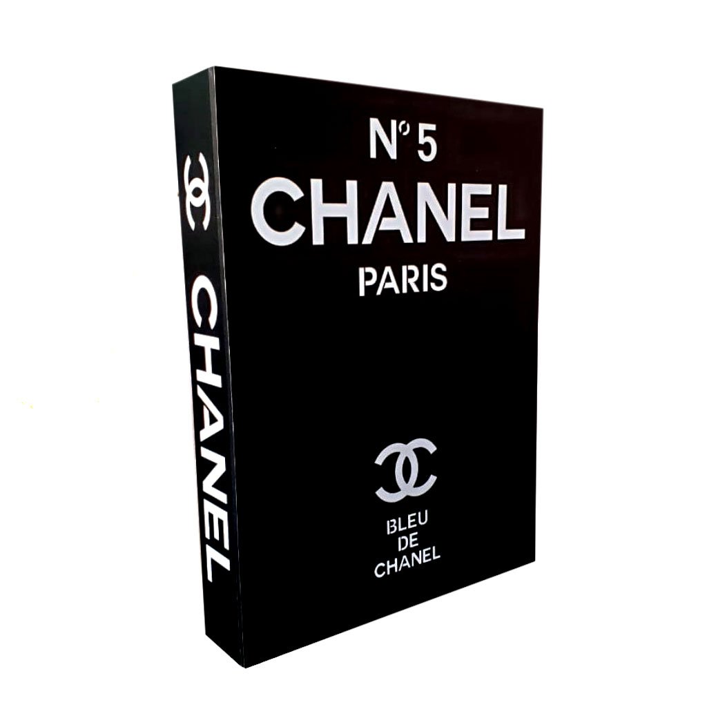 Caixa Livro Porta Objetos Decorativo Chanel 24x32x5cm Texturizada