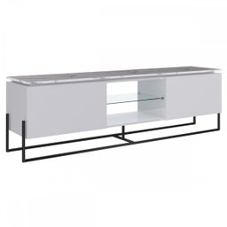 Rack com Painel para Tv até 58 Polegadas Vesta Thassos/branco/preto - Artesano - 4