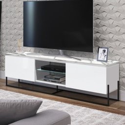 Rack com Painel para Tv até 58 Polegadas Vesta Thassos/branco/preto - Artesano - 1