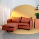 Ver imagem 1 de Sofá Modular 2 Lugares com Chaise e Pé Madeira Sôma CabeCasa MadeiraOriginals
