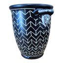 Ver imagem 5 de Cachepot Vaso Cerâmica Preto e Branco Estampa Chevron Pintado À Mão 25cm Columbus Gold