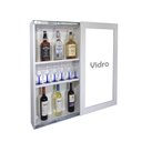 Ver imagem 2 de Bar Adega Peq para Vinhos e Bebidas Cristaleira Suspenso de Parede para Sala Estar ou Jantar Branco