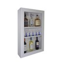 Ver imagem 1 de Bar Adega Peq para Vinhos e Bebidas Cristaleira Suspenso de Parede para Sala Estar ou Jantar Branco