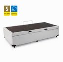 Ver imagem 2 de Cama Báu Box Base Solteiro Courino Branco