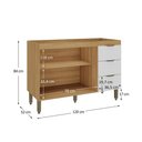 Ver imagem 2 de Balcão para Pia de Cozinha 120cm 3 Gavetas B00120007 Carvalho/Branco - Ozini Móveis