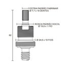 Ver imagem 2 de Conversor para Registro de Pressão Deca de 1/2 e 3/4 para Acabamento Fabrimar -