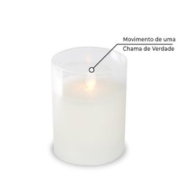 Vela De Led Chama Viva SPA Copo Vidro Pequena10x7,5cm - 4