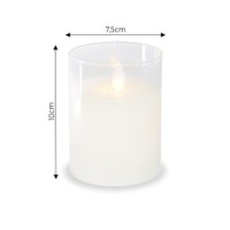 Vela De Led Chama Viva SPA Copo Vidro Pequena10x7,5cm - 2