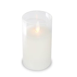 Vela de Led Chama Viva Spa Copo Vidro Grande 15x7,5cm - 1