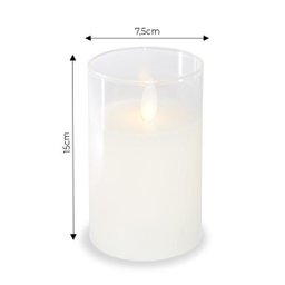 Vela de Led Chama Viva Spa Copo Vidro Grande 15x7,5cm - 2