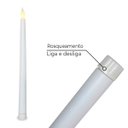 Ver imagem 3 de Kit com 2 Vela de Led Chama Viva Fina Cumprida 27cm Altura