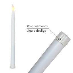 Kit com 2 Vela de Led Chama Viva Fina Cumprida 27cm Altura - 3