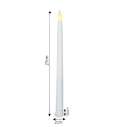 Kit com 2 Vela de Led Chama Viva Fina Cumprida 27cm Altura - 2
