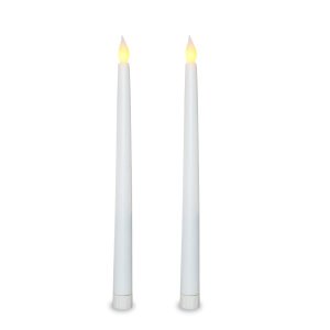Kit com 2 Vela de Led Chama Viva Fina Cumprida 27cm Altura