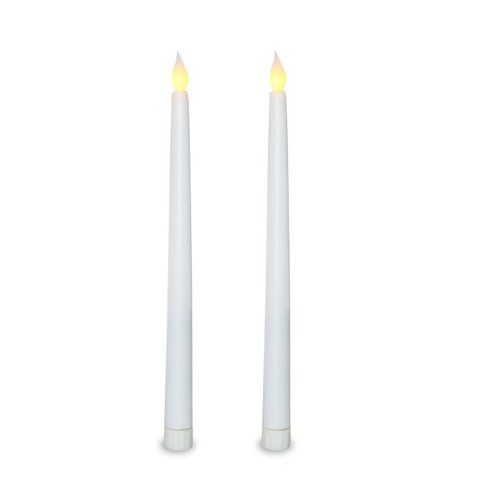 Kit com 2 Vela de Led Chama Viva Fina Cumprida 27cm Altura