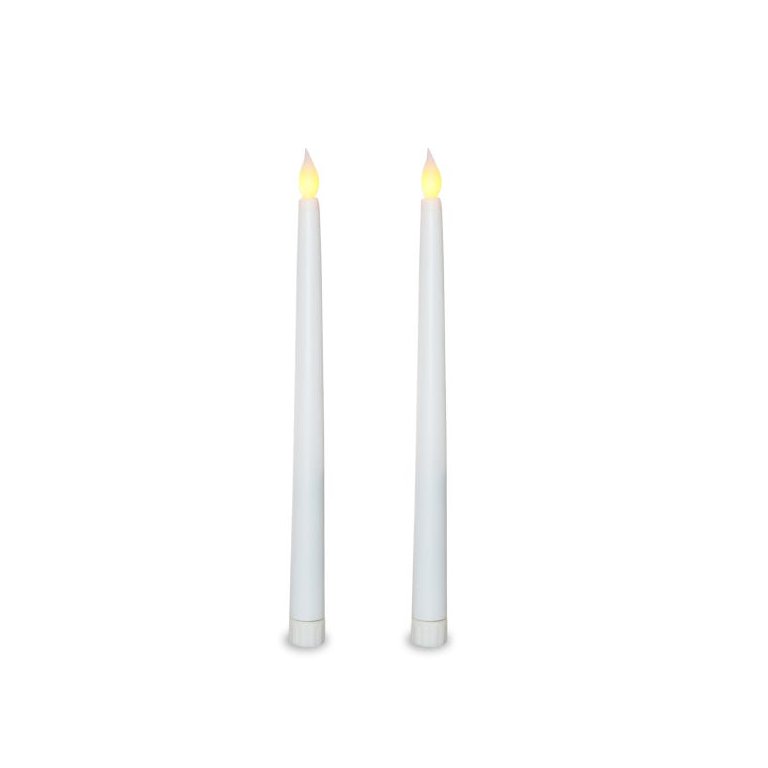 Kit com 2 Vela de Led Chama Viva Fina Cumprida 27cm Altura