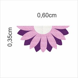 Tapete Meia Lua Flor Lilas no Formato - 2