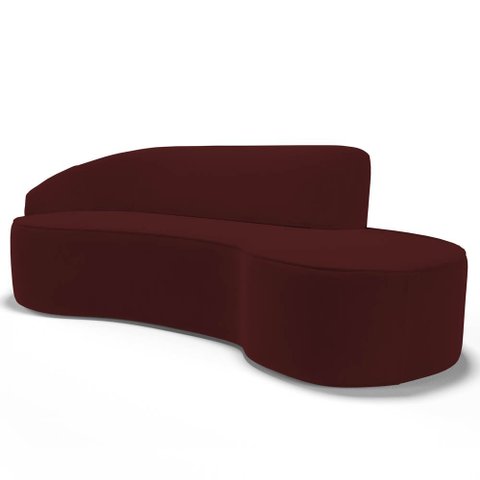 Sofá Living 4 Lugares 280cm Braço Esquerdo Mozart D06 Veludo Vermelho - Mpozenato