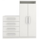 Ver imagem 5 de Cômoda 2 Portas 4 Gavetas New Branco - Panorama Móveis