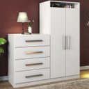 Ver imagem 1 de Cômoda 2 Portas 4 Gavetas New Branco - Panorama Móveis