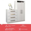 Ver imagem 2 de Cômoda 2 Portas 4 Gavetas New Branco - Panorama Móveis
