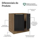 Ver imagem 3 de Balcão de Cozinha 80 cm 2 Portas (sem Tampo) Rustic/Preto Lux Madesa