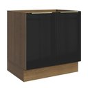 Ver imagem 1 de Balcão de Cozinha 80 cm 2 Portas (sem Tampo) Rustic/Preto Lux Madesa