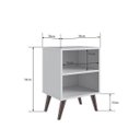 Ver imagem 3 de Mesa de Cabeceira Retrô 39 Cm com 2 Nichos e Prateleira Cor:branco