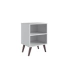 Ver imagem 2 de Mesa de Cabeceira Retrô 39 Cm com 2 Nichos e Prateleira Cor:branco