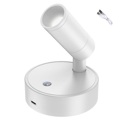 Luminaria Led Arandela 3 Tons Usb Bateria Recarregavel Mesa Cabeceira Parede Sala Quarto Estudo Trab