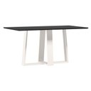 Ver imagem 1 de Mesa de Jantar Rubi 160x90 Cm com Vidro Off White Preto – New Ceval