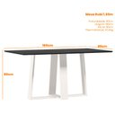 Ver imagem 2 de Mesa de Jantar Rubi 160x90 Cm com Vidro Off White Preto – New Ceval