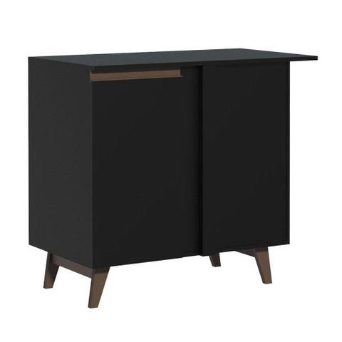 Balcão de Canto Reims com 1 Porta Preto Madesa