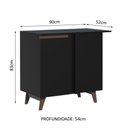 Ver imagem 5 de Balcão de Canto Reims com 1 Porta Preto Madesa