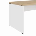 Ver imagem 3 de Mesa de Escritório em L F5 Office Pé Painel Moderno sem Gavetas 170cm Macadâmia com Branco