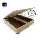 Ver imagem 1 de Base Box Baú Bi Partida Queen Size Bege Suede 158x198x43