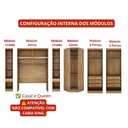 Ver imagem 2 de Guarda Roupa Modulado Safira 11 Portas de Bater 8 Gavetas MDF Cumaru-Fendi