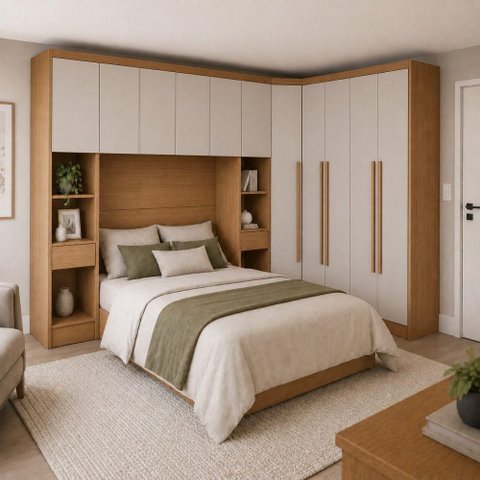 Guarda Roupa Modulado Safira 11 Portas de Bater 8 Gavetas MDF Cumaru-Fendi