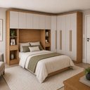 Ver imagem 1 de Guarda Roupa Modulado Safira 11 Portas de Bater 8 Gavetas MDF Cumaru-Fendi