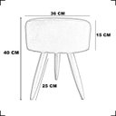 Ver imagem 5 de Kit 2 Puff Decorativo Redondo para Sala Quarto Penteadeira Pé Palito Castanho Suede Cores